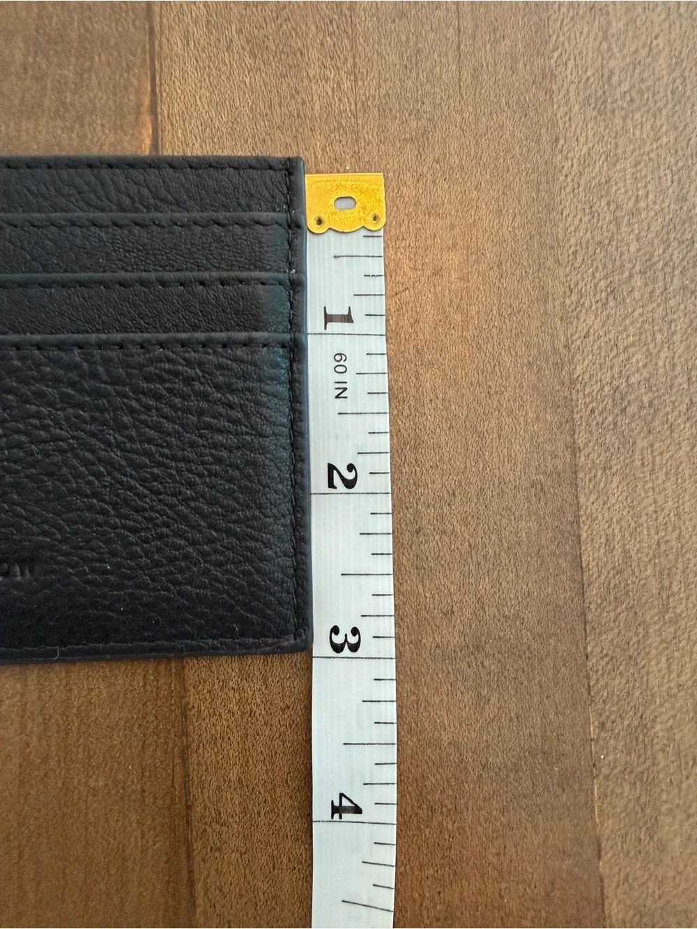 The Row Black Pebbled Leather Card Sleeve